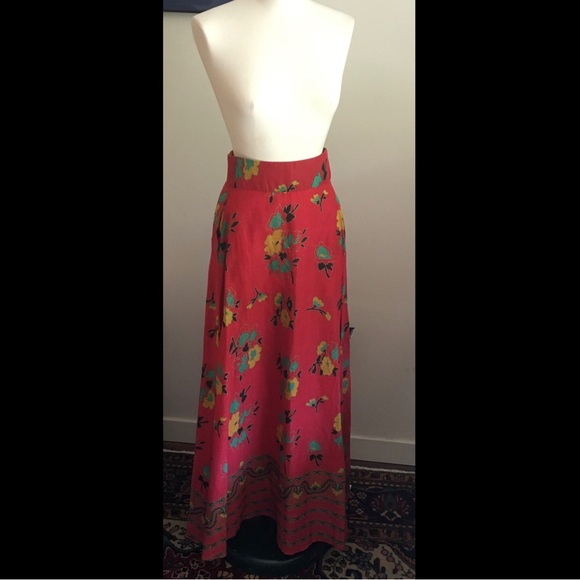 Bright and Floral 100% Cotton Maxi Skirt by 'What Goes Around Comes Around' - Picture 2 of 15